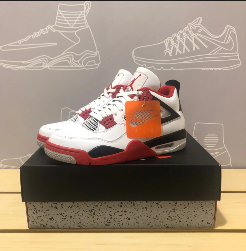 
Hot Sale High Quality Jordan Shoes Aj4 Suede White Red Jordan Sneakers For Men Nike Air Jordan 4 Retro Basketball Nike Shoes 