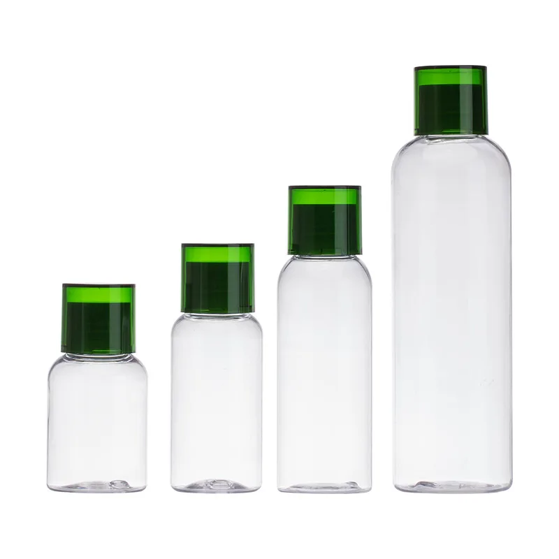 
QQLR Wholesale Plastic Empty PET Face Toner plastic bottle 50ml 75ml 100ml 250ml toner bottle flip cap 