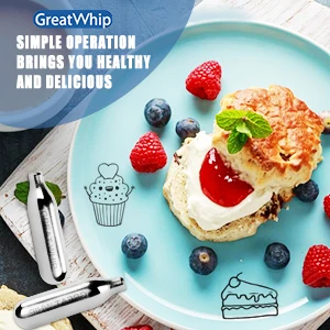 Food Grade 50 Pcs/Pack Greatwhip 8G Food Grade  Whipped Cream Chargers