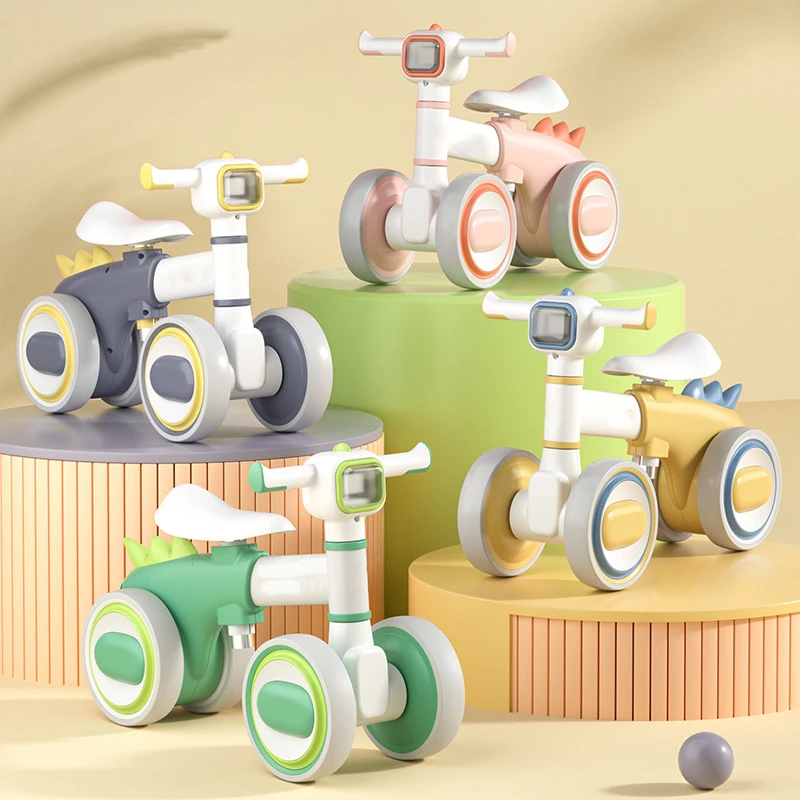 New Model Plastic Balance 1-4 Years Old With four Wheel Safe Baby Learn to Walk infant slide car Toys Bike Kids Tricycle