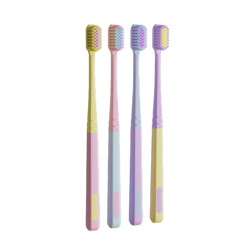 8-Pack Soft Bristle Toothbrushes with Small Heads Ice Cream Color Travel Toothbrushes
