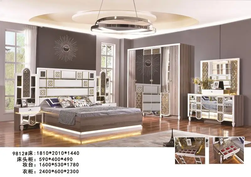 Modern Luxury master full home bed room furniture bedroom set from Foshan Guangzhou