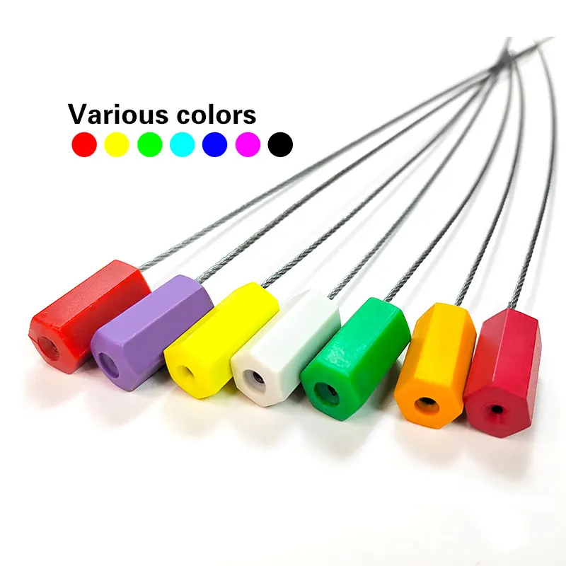 Customized length Hexagon plastic ABS coated container truck wire rope cable seal lock from China