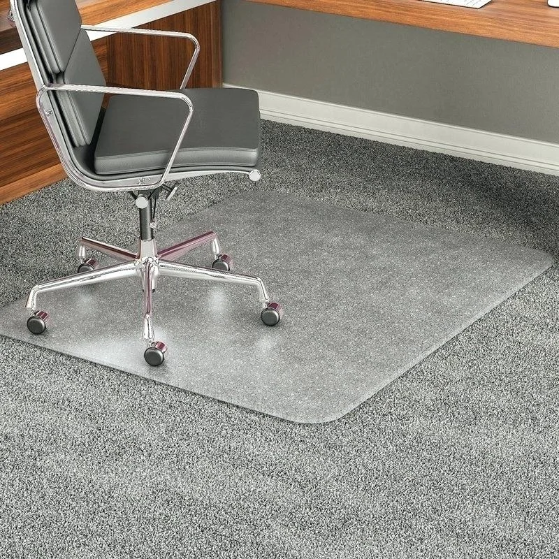 Customized Scratch resistant Glass Office Chair Floor Mat for Carpet