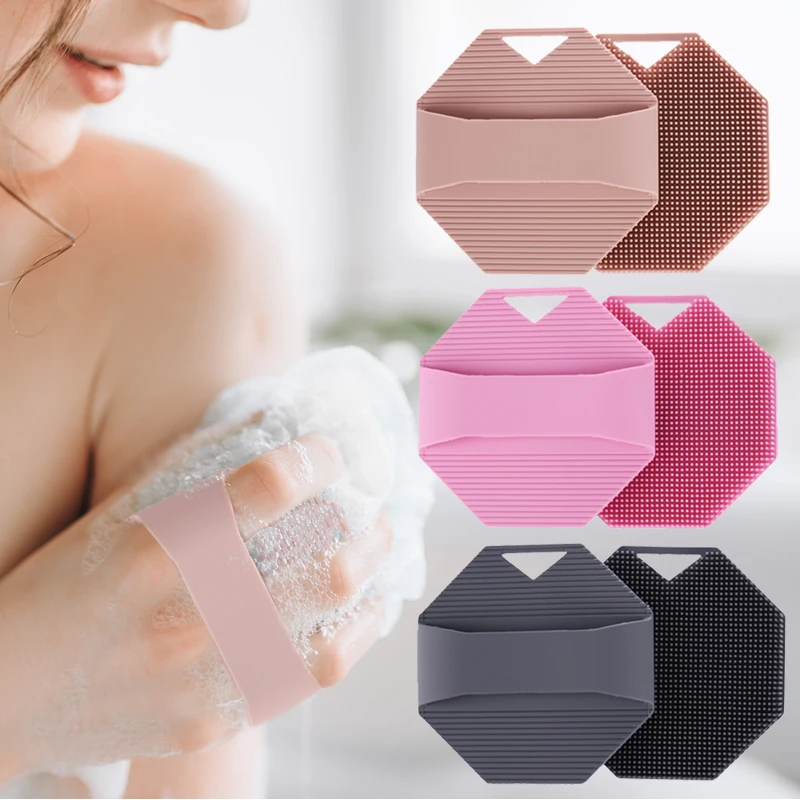 Lohass Soft Bristle  Silicone body Exfoliating Brush Manual Handheld body Cleansing Scrubber  silicone  body scrubber brush