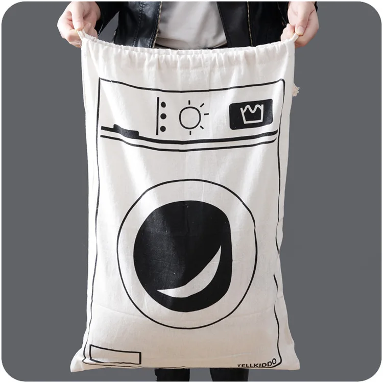 Durable Breathable Cotton Drawstring Bags Home Storage Space Saving Drawstring Bags