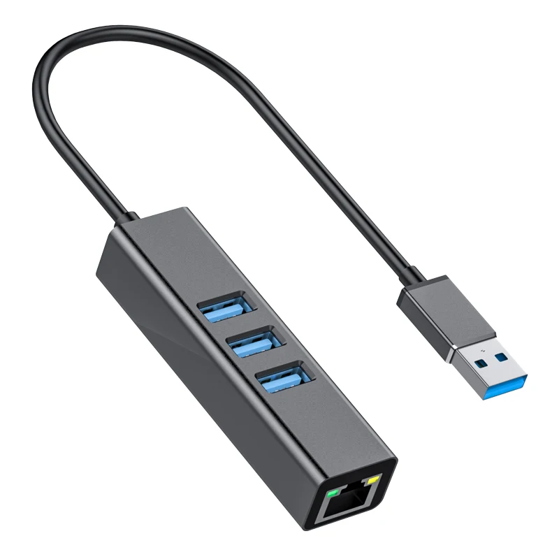 3 Ports USB 3.0 Hub To RJ45 Gigabit Ethernet LAN Wired Network Adapter 10/100/1000 Mbps For Windows Mac wholesale