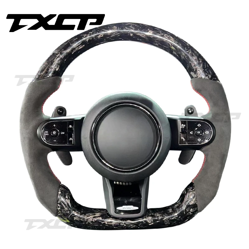Для BMW Mini Cooper MINI CLUBMAN CABRIO COUNTRYMAN R55 R56 R57 R58 R59 светодиодный кожаный руль из углеродного волокна