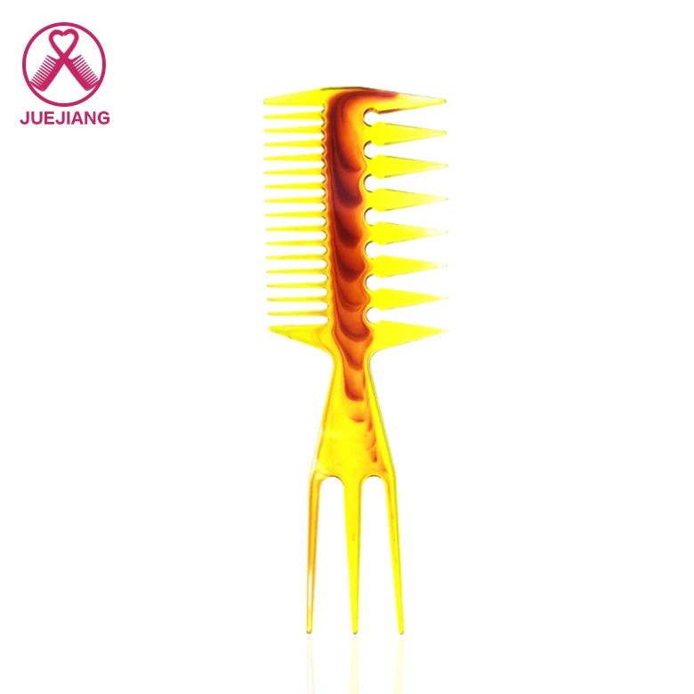 Professional Custom Logo Personalized Plastic Comb Wide Tooth Pick Hair Brush Afro Comb