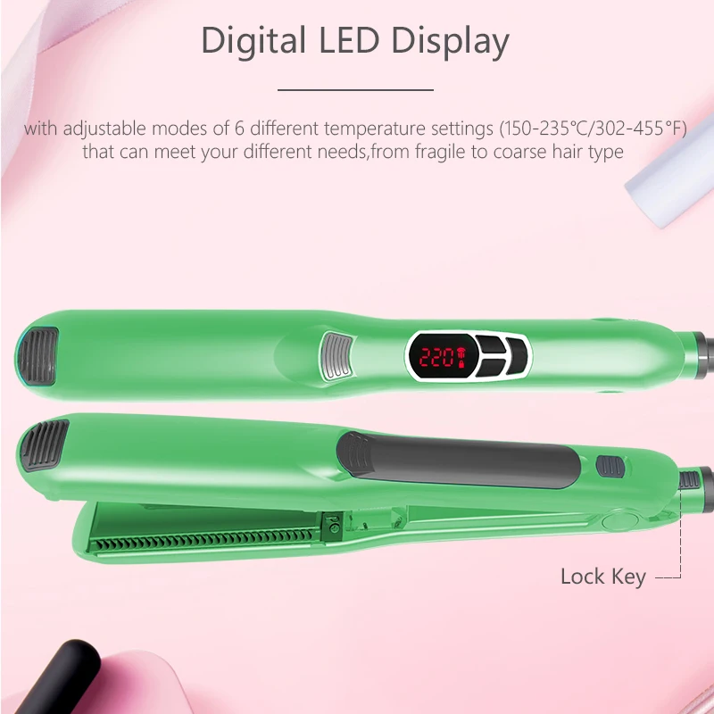 3D Floating plates titanium  ceramic Steam Hair Straightener