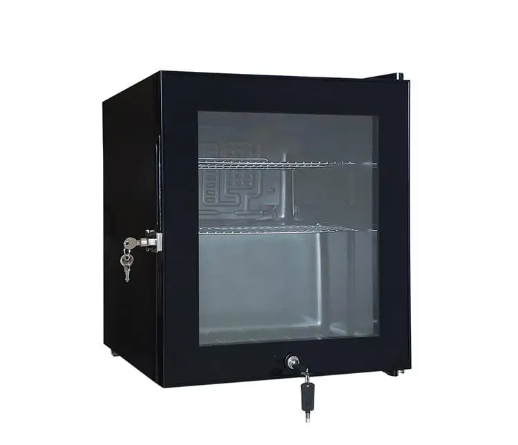 Custom Hotel 65L Glass Door Minibar, Upright Display Bar Fridge With Glass Door, 220V 60Hz Upright Glass Door Refrigerator