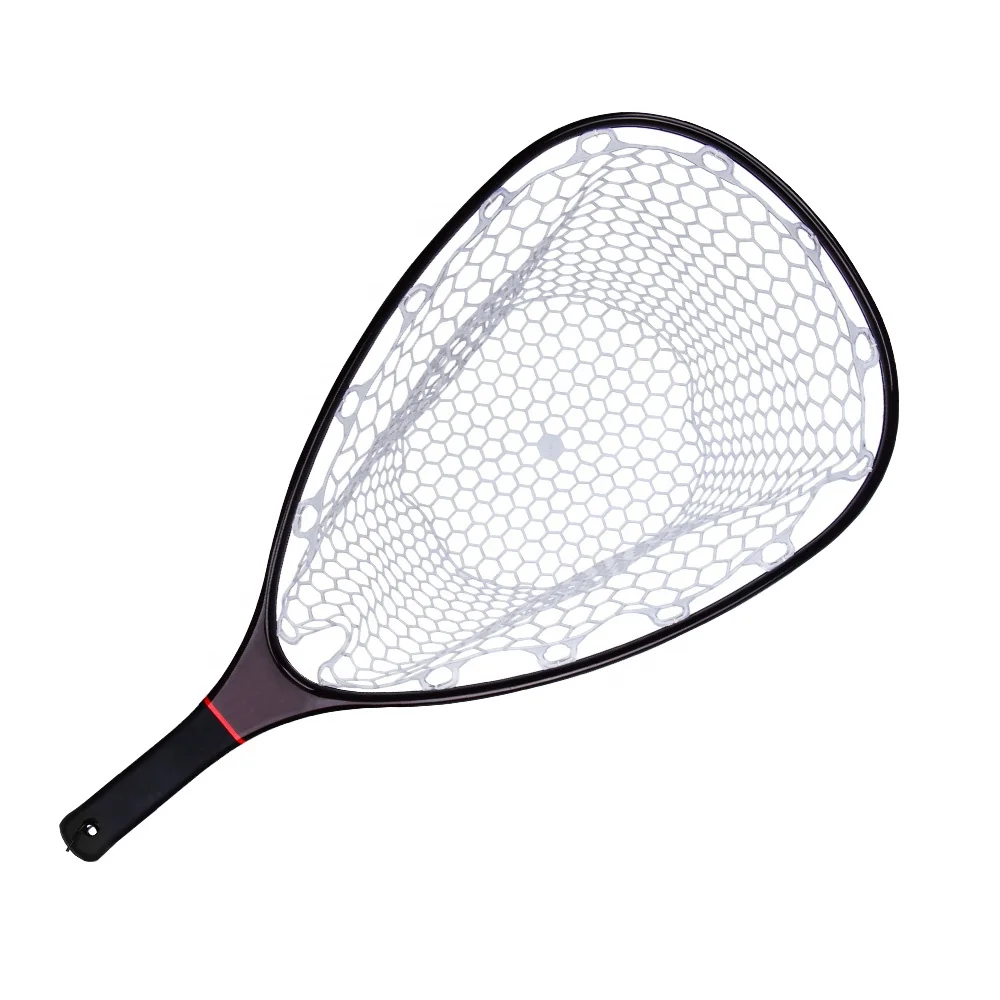 Fly Fishing Landing Net Soft Rubber Mesh Trout Net Catch Carbon Fiber Net Big (Round Head)