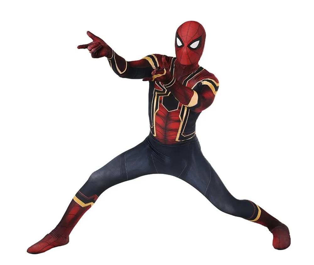 Halloween spider hero man boy red costume suit headgear coveralls fantasia homem aranha high quality factory wholesale