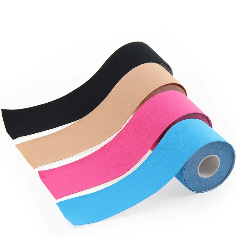 Waterproof and breathable colourful kinesiology tape to protect joints from injury sport tape