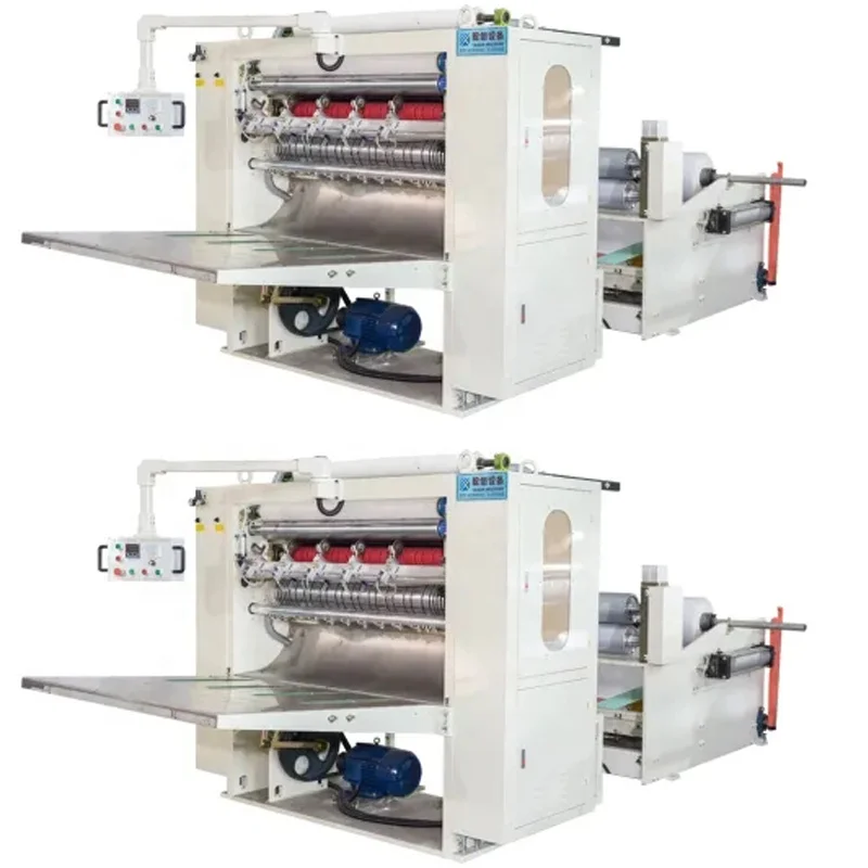 2/3/4/5/6/7 Line  Steel To Rubber/Steel Embossing V Fold Soft Facial Tissue Paper Folding Machine