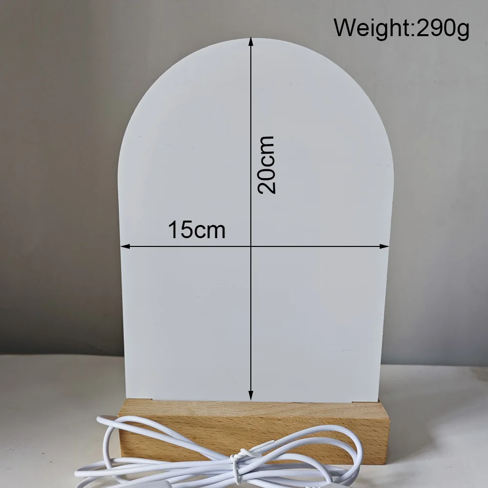 Night Light Sublimation Acrylic Photo Frame Desktop Display Sign With Lamp Base
