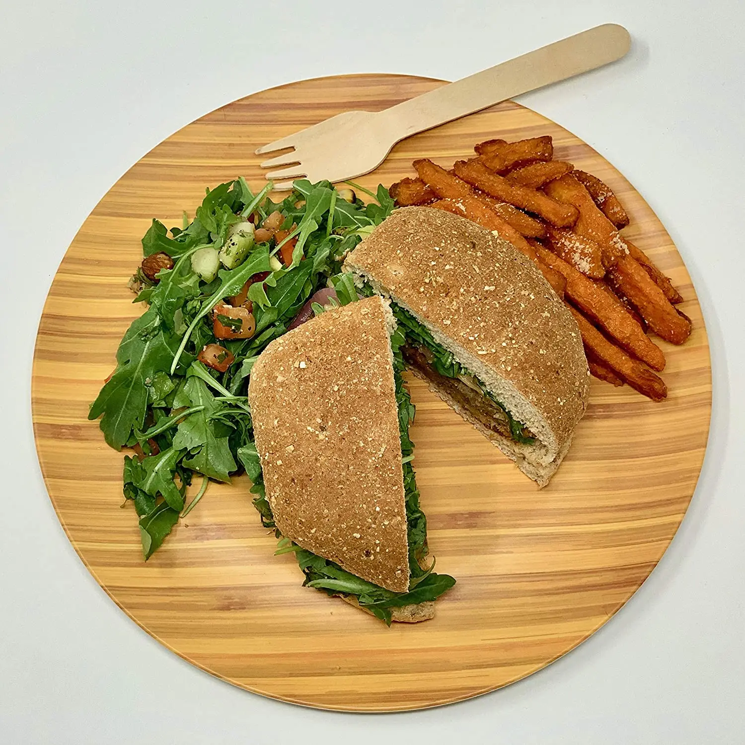 Горячее Экологичное бамбуковое волокно кукурузный крахмал пищевой десерт круглая тарелка дерево как