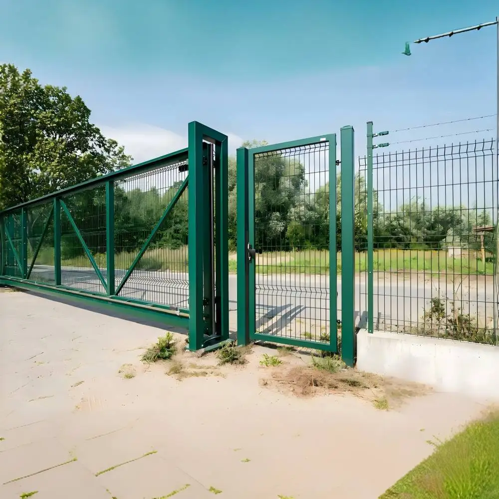 Cantilever Metal Slide Main Door Gate Garden Electric Automatic Motor Slide Driveway Sliding Iron Gate For House