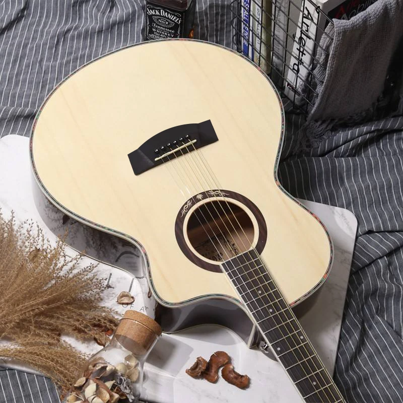 39 Inch top steel strings Classical acoustic handmade Guitar for beginner