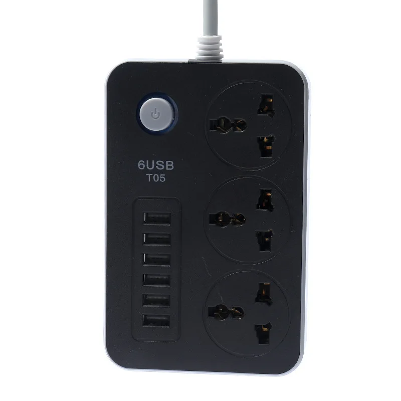 3 Pin UK Universal Plug Power Strip Switch 1.8 M cable Universal Outlets 6 USB Electrical Extension Cord Socket Network Filter