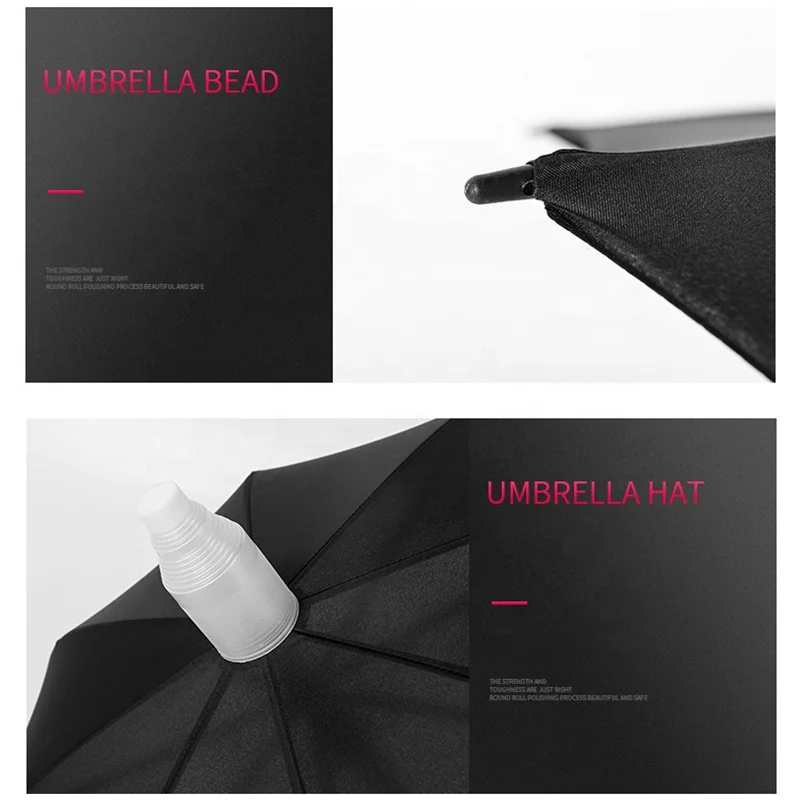 Auto Open Rain Straight Umbrella with Plastic Cover Waterproof Pouch