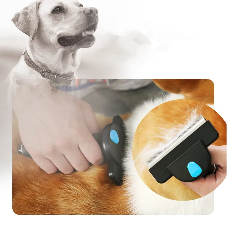 
Replaceable Blade Pet Hair Deshedding Brush Professional Grooming Tool Effectively Reduces Animal Hair Short and Long Hair Dog 