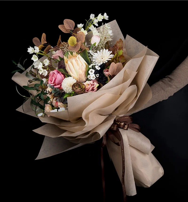 50cmx10y Wholesales Plain Non Woven Rolls Non Woven Fabric For Flower Wrapping Gifts Packaging Decoration