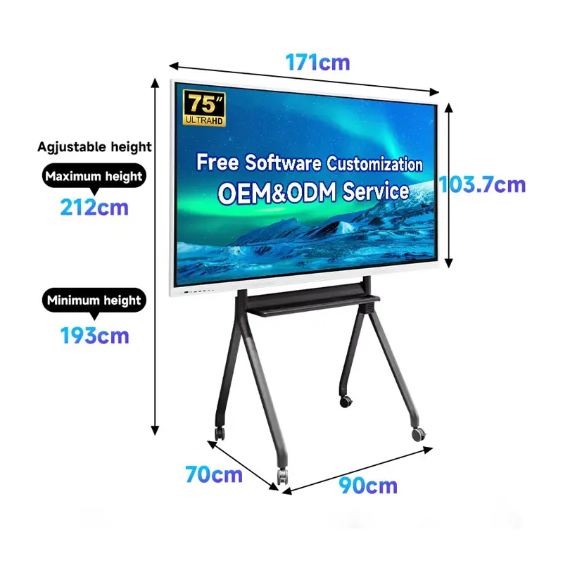 20-Point Touch Screen Integrated Interactive Smart Board Classroom-Grade Whiteboard for Enhanced Collaboration