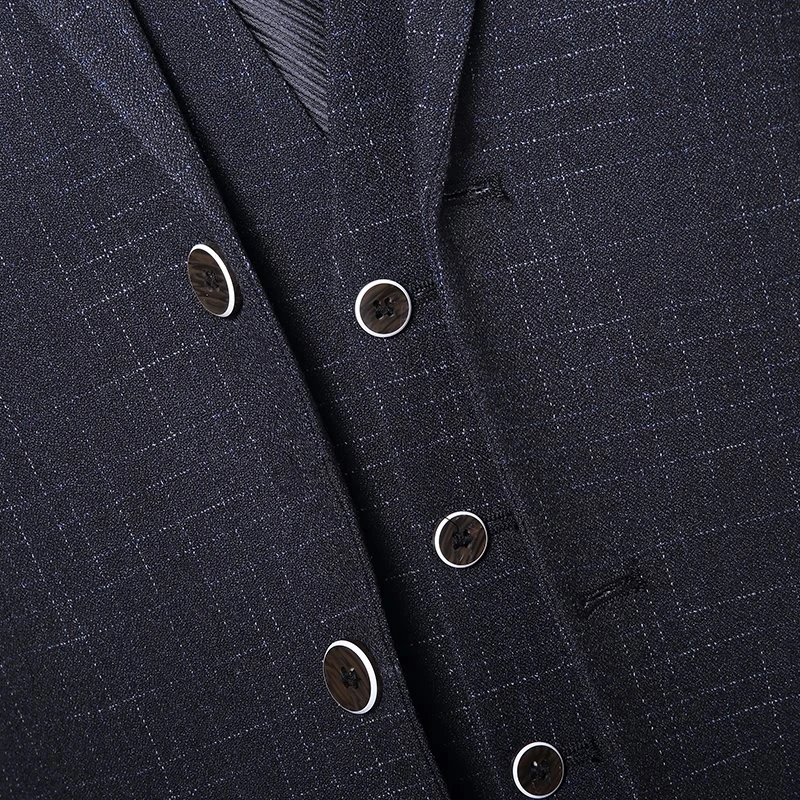 
High quality blue wool wedding men 3-Piece suits 