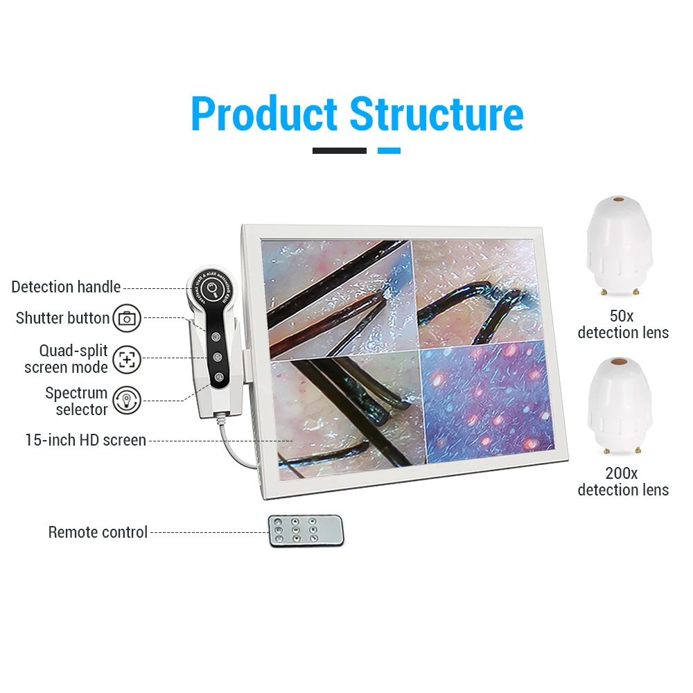Wholesale price 15 Inch Digital HD Screen Home Use Skin And Scalp Hair Analyzer