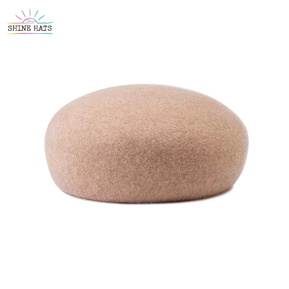 Shinehats Multi Colored Mushroom Colorful Wool Caps Barrette Hat OEM Plain Dyed 100% Wool Beret