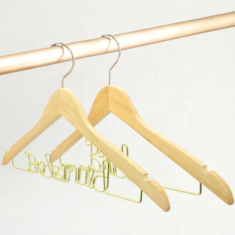 Custom Wedding Gifts Solid Wood Wedding Dress Hanger Bride and Groom hangers