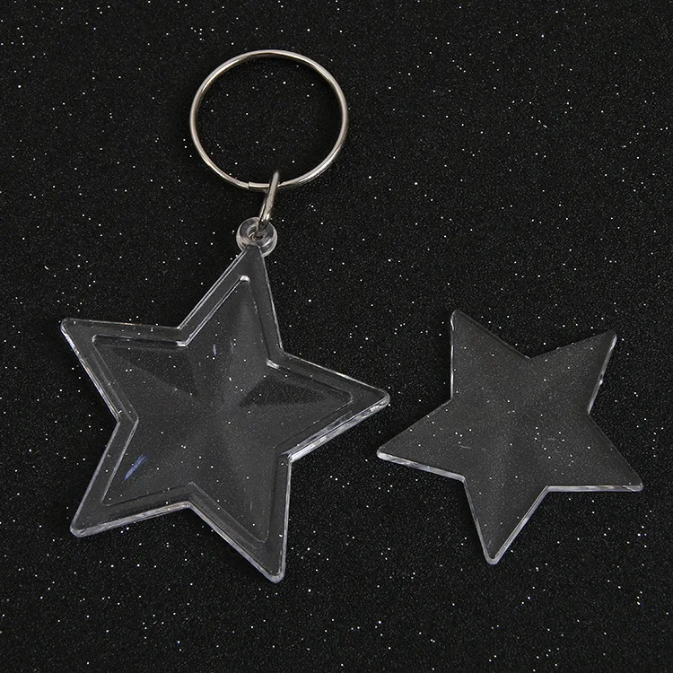 DIY custom shape clear double sided circle acrylic blanks keychain for Christmas diy key chain