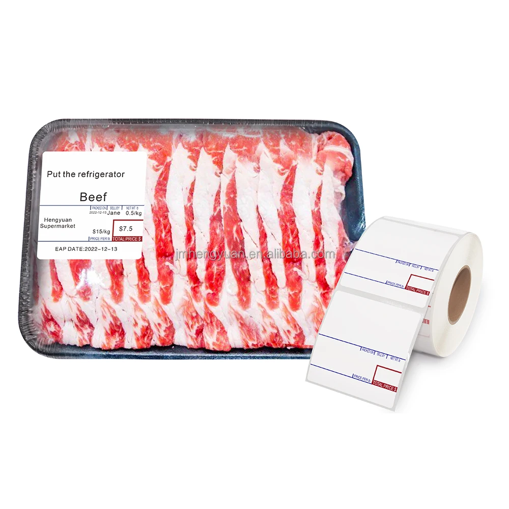 CAS 58x40mm Printed UPC Scale Label Barcode Adhesive Label Printing Direct Thermal Sticker Barcode Label Roll