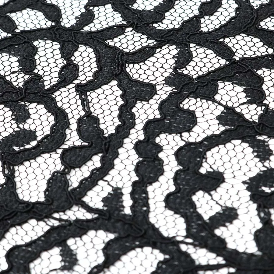 Black High Quality Exquisite 100% Polyester Cord French Lace Fabric for Party Wedding Wear Dresses
