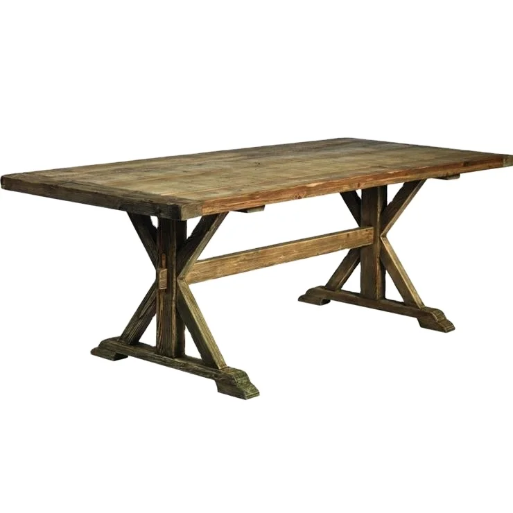 French country table solid wood oak wood old farm table wedding folding table