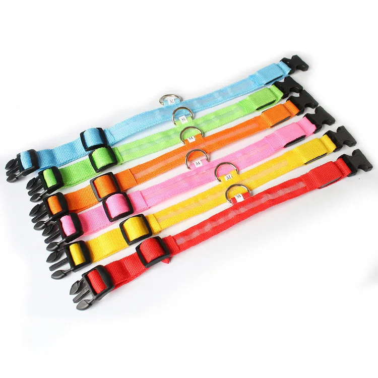 Pet LED Dog Collar Light UP Dog Collar USB Charging LED Nylon Dog Collar Pet Accessories