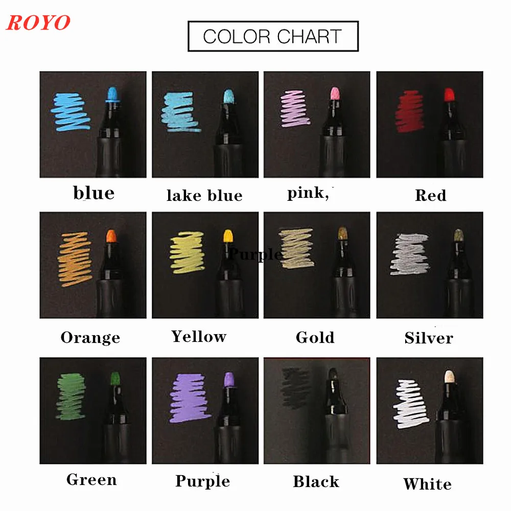 Colorful Paint Marker Pen Acrylic Marker Non Removable Permanent Marker Pen Set Highlighter