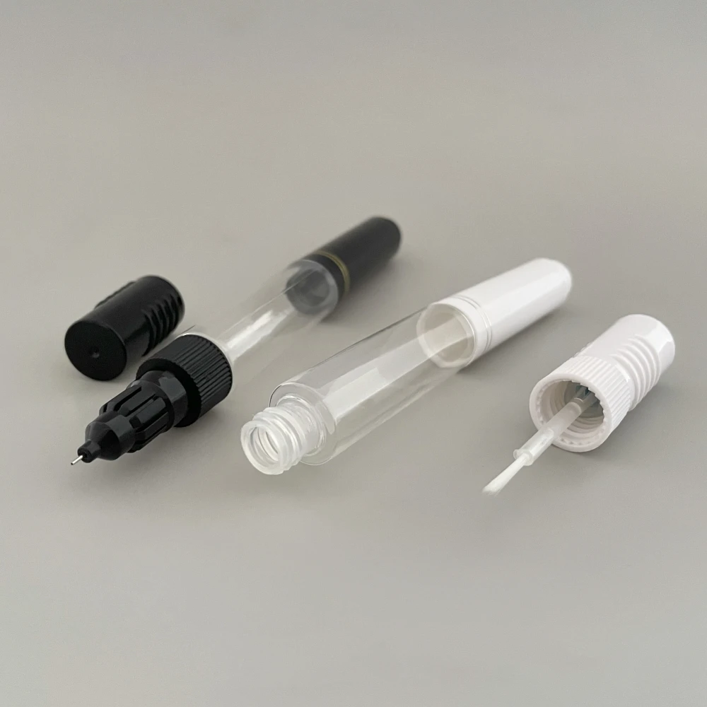 Customized Hot Design Scratch repair 2 in 1 Polish Painting Tool soft Squeeze bottle 12ml Nail Art Pen with Needle with Brush