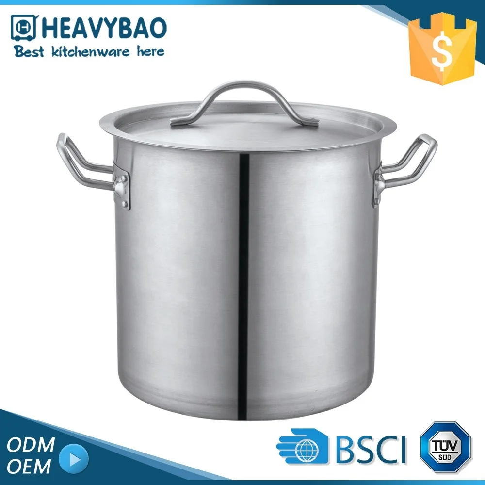 Heavybao Heavy Duty India Stainless Steel Aluminum Base Cooking Hot Stock Pot Set