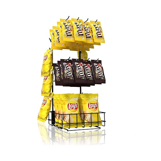 Retail Store Convenient Lays Potato Chips snack Food Stand biscuits chocolate Metal wire Display Racks