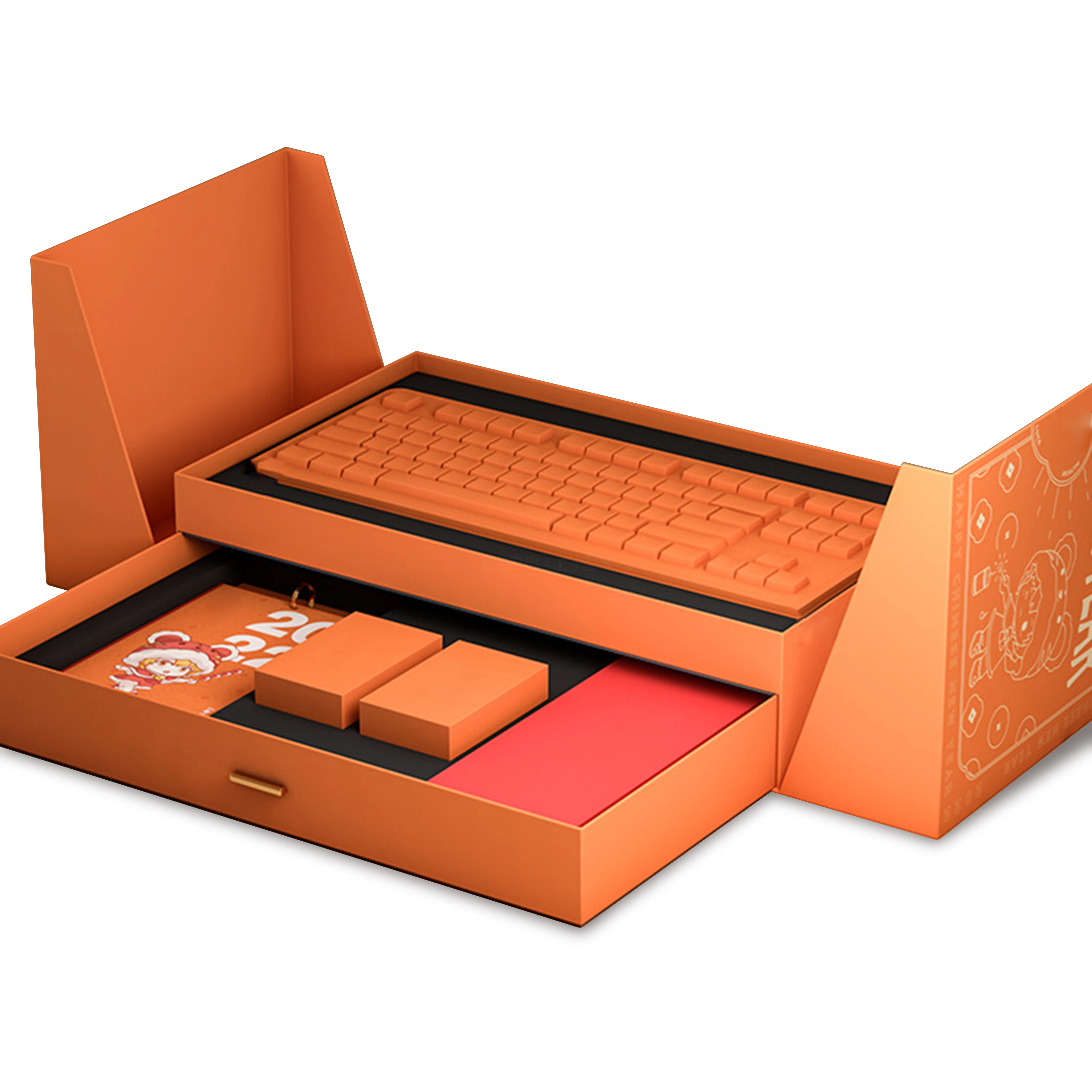 Customized cardboard tiered layer gift boxes computer keyboard electronic product paper box