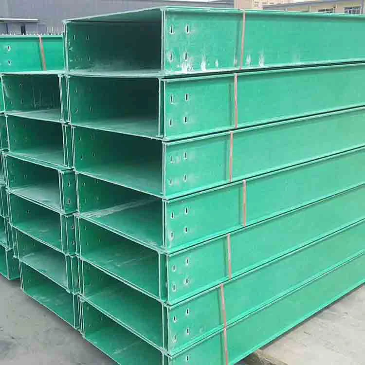 Glass fiber reinforced plastic trough cable bridge