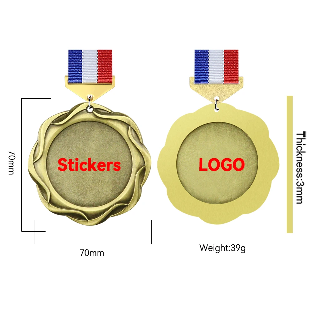 Key Kickboxing Extra Large Short Drape Uniform Costume Plastic With Ribbon Medals Sports Judo Custom Ribbons Blank Medal