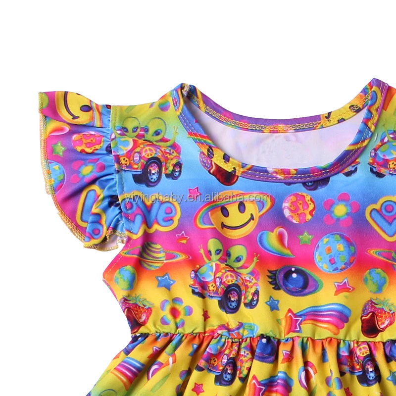 New Design Arrive Boutique Floral Printing Summer Beautiful Dress Kids Clothes For Girls