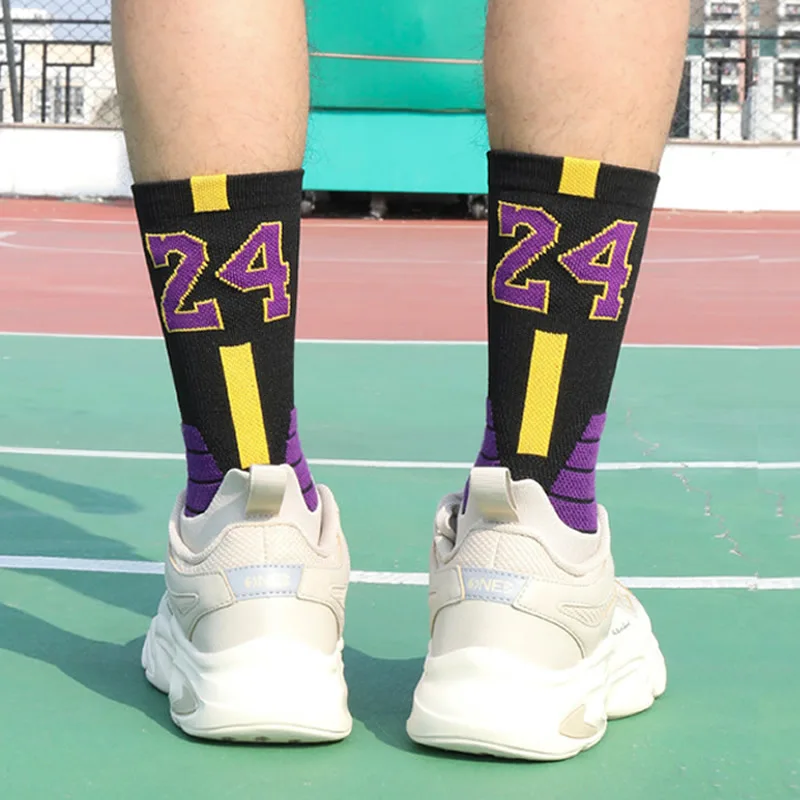 Middle Tube Basketball Socks Adult Thick Bottom Sports nbaing Non-slip Basketball Player Number Sport Crew Towel Athletic Socks
