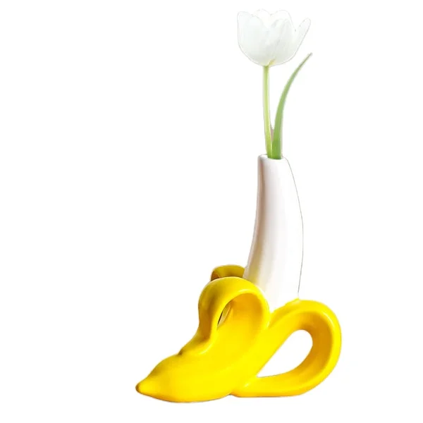 Уникальный банановый дизайн декоративная фруктовая керамическая ваза для цветов домашнего отеля