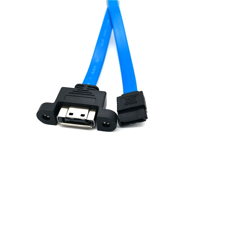 Customized Panel Mount SATA Cable Bulkhead SATA Extension Cable 26AWG 1 Port SATA to USB