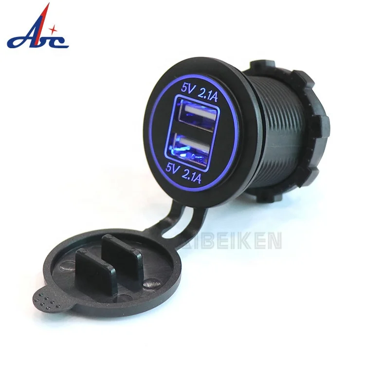 Motorcycle Boat Car Power Adapter USB Socket Charger 5V 4.2A Dual USB Charger For Motorbike Auto