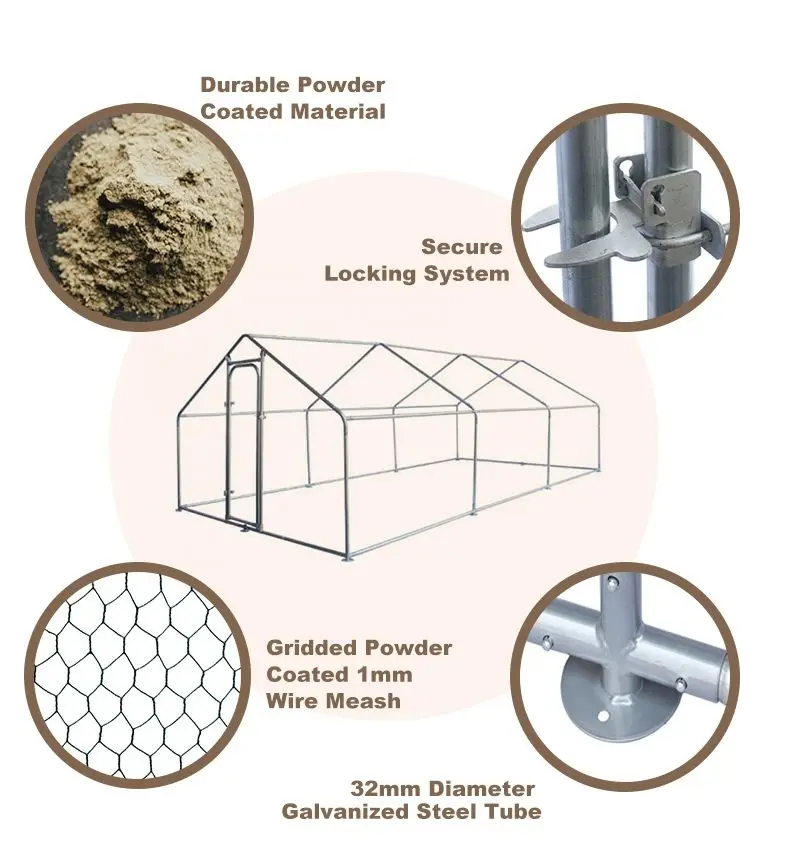 Hot Dipped Galvanized Steel Chicken Coop/ walk in chicken coop run